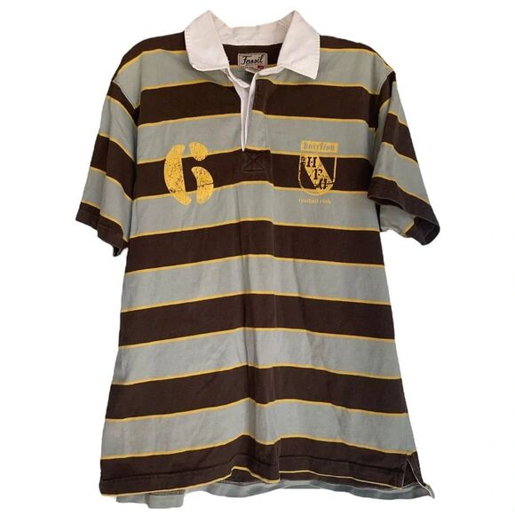 Fossil Men’s Vintage-Style Striped Rugby Polo Shirt | Size XL - Picture 1 of 3